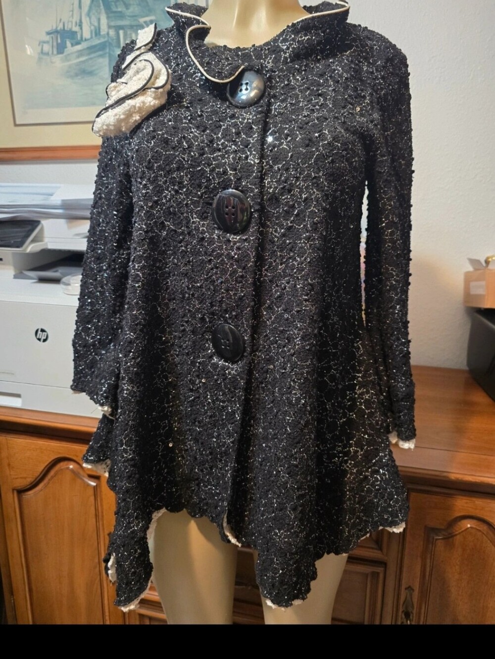 Design Today's Sparkle Button-Front Women's Jacket